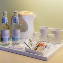 Superior rooms have air conditioners, welcome bottles of water and an option to make tea or coffee
